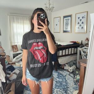 The Rolling Stones Charcoal Tee with Red Logo